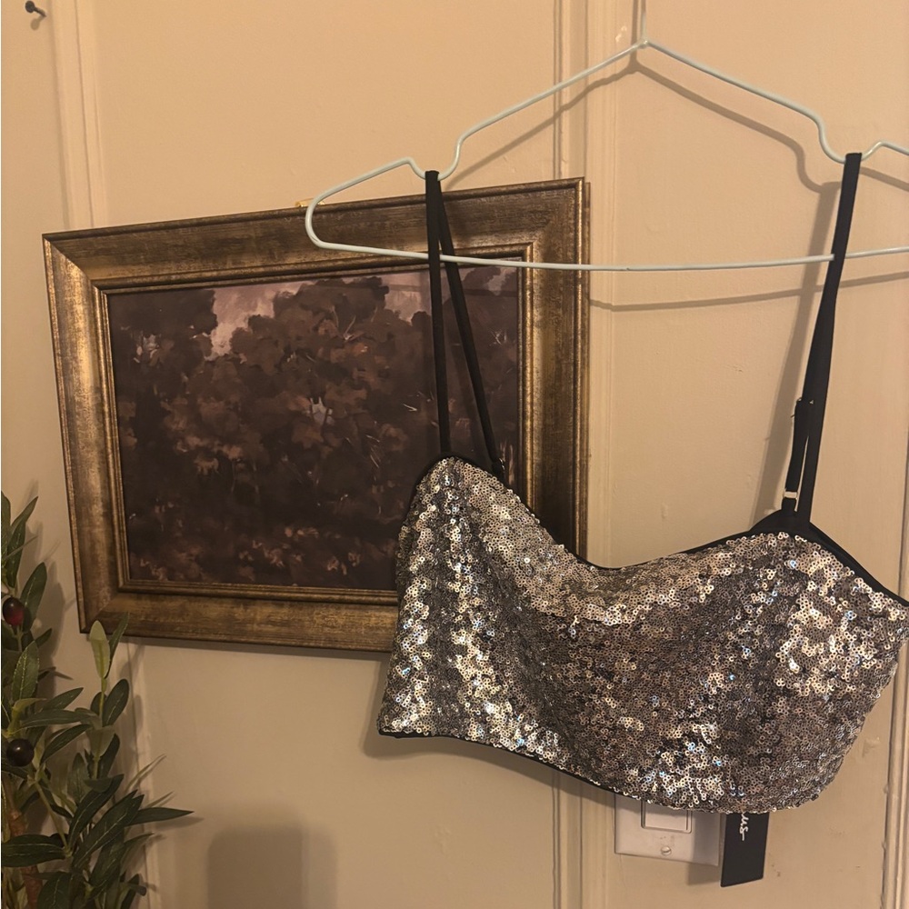 NWT Lulus two piece sequin crop top set